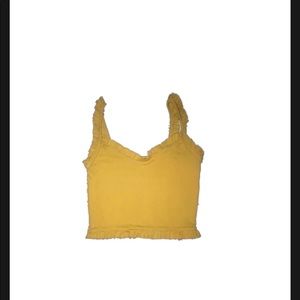 Yellow cropped tank top